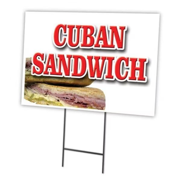 Cuban Sandwich Yard Sign & Stake outdoor plastic coroplast window, C-1216-DS-Cuban Sandwich, Signmission, Mfr#: C-1216-DS-Cuban Sandwich